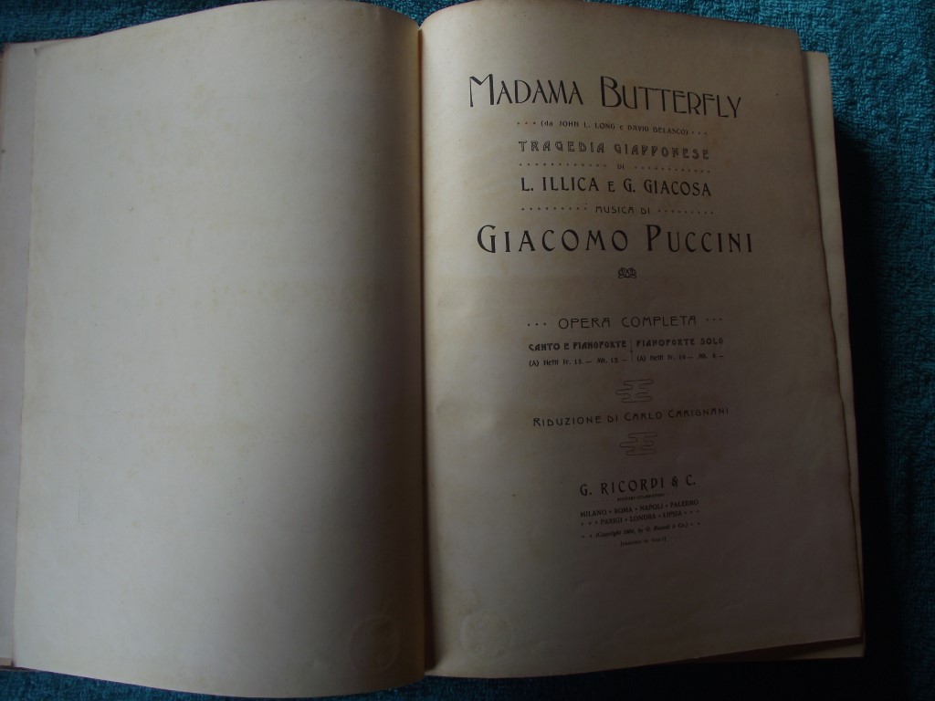 Giacomo Puccini - Madama Butterfly - G Ricordo & Co.- Italy - Feb.1904 1st Edit. - Image 8 of 19