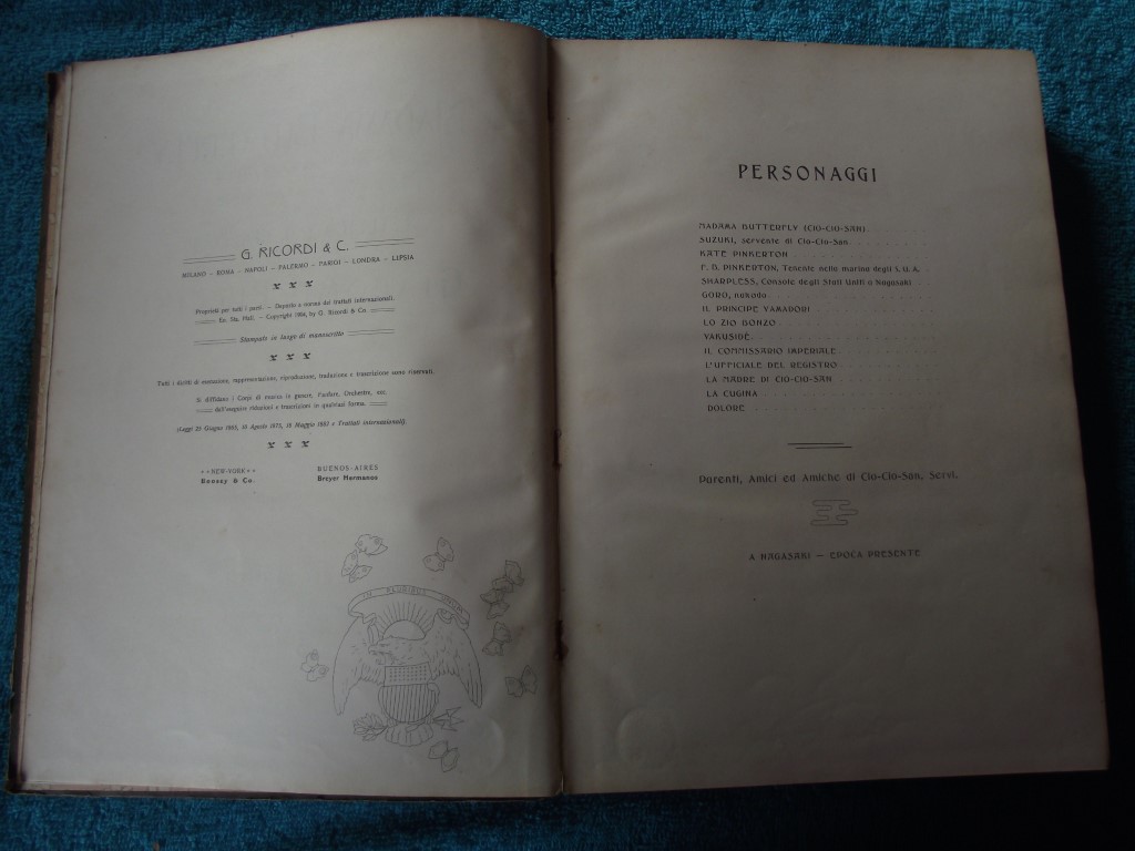 Giacomo Puccini - Madama Butterfly - G Ricordo & Co.- Italy - Feb.1904 1st Edit. - Image 9 of 19
