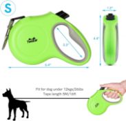 TwoEar 5m Extendable Dog Lead with Dispenser and Poop Bags for Small Dogs up to 12kg, Dog Leads S...