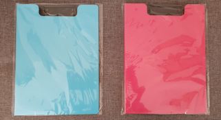 200 x Brand New Blue & Pink Foldable Clipboards