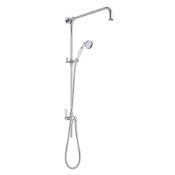 Title: RRP £225. Traditional Exposed Fixed Riser Rail Shower Kit With Hand Set, Hose, Cradle,