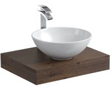 Title: RRP £125.Walnut Effect Floating Basin Stand Shelf. With Fixings. 600Mmx460mm. Shelf Only.
