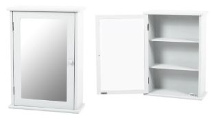 Title: 2 x White Classic Mirror Door Cabinet. 55X40x16cmDescription: 2 x White Classic Mirror Door