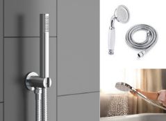 Title: 3 x Universal fitting Hand Shower Sets & Hoses. Fixed Chrome Shower Arm. 1.5m Shower Hose.