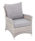 (36/Mez) Hartington Florence Collection Rattan Armchair with 2x Cushions Plus Stool With Cushion....