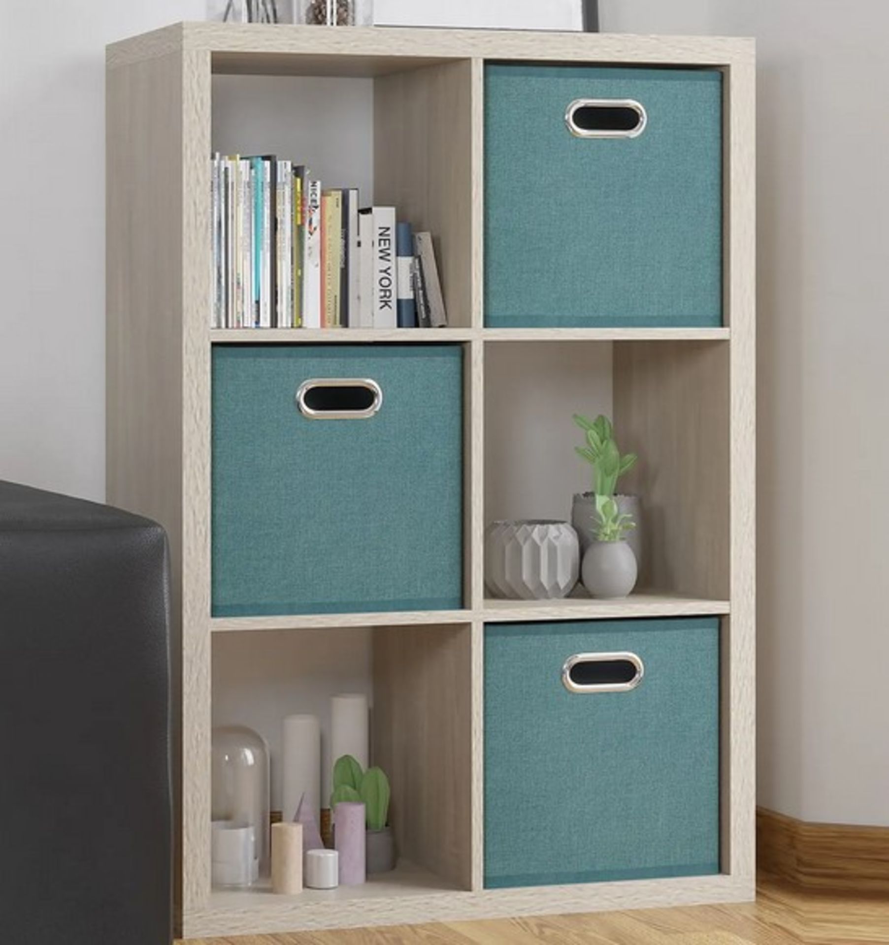 (57/Mez) RRP £55. Living Elements Clever Cube 2x3 Cube Storage Unit Sanoma Oak Finish (H760x W111... - Image 3 of 4