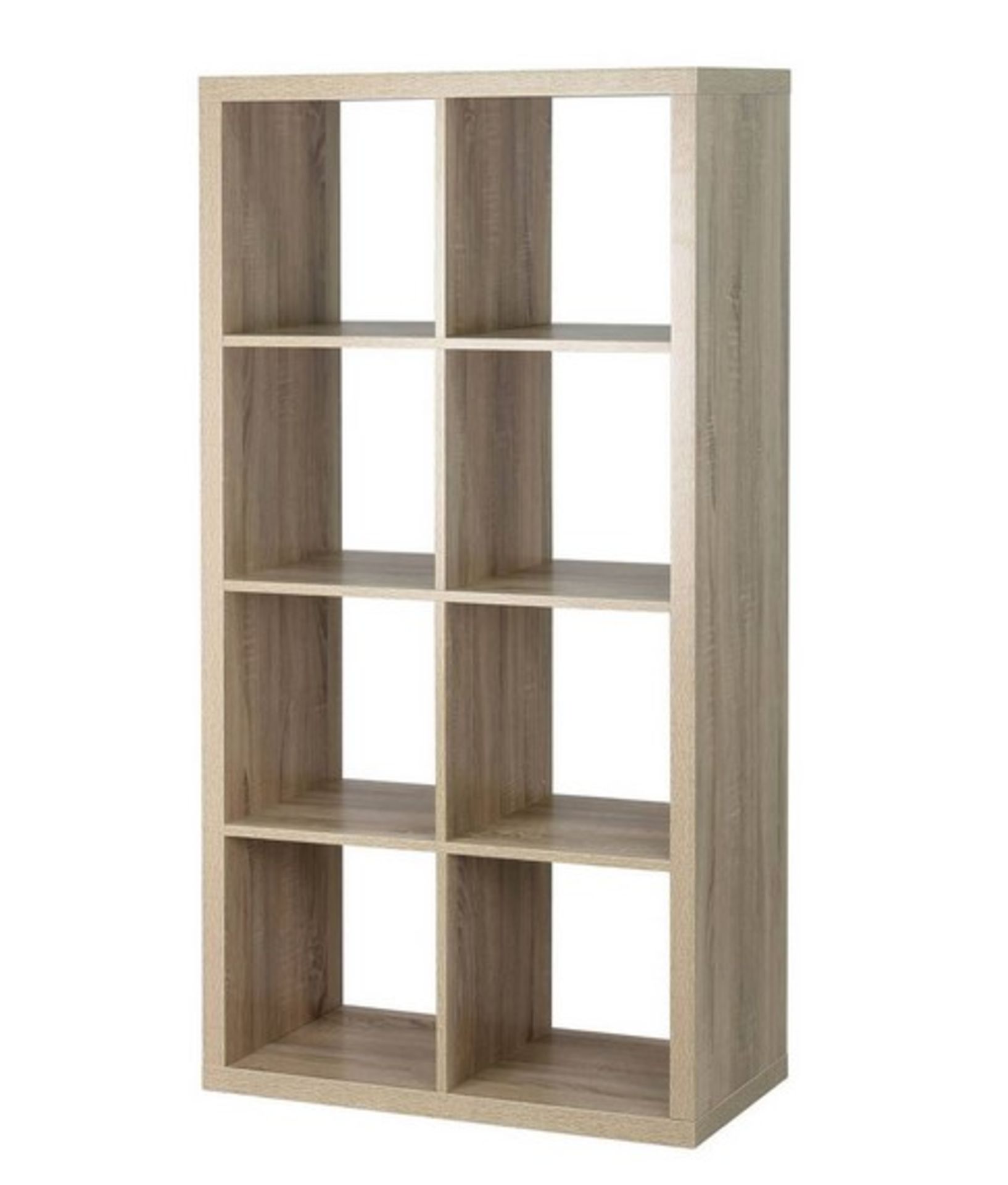 (50/Mez) RRP £65. Living Elements Clever Cube 2x4 Cube Storage Unit Oak Finish (H1460x W760x D39...