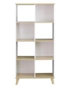 (45/Mez) RRP £75. Living Elements Clever Cube 2x4 Tall Cube Storage Unit With Wooden Legs White A...