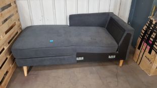 (107/Mez) Grey L Shaped Sofa Section.