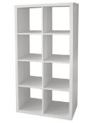 (56/Mez) RRP £65. Living Elements Clever Cube 2x4 Cube Storage Unit White Matt Finish (H1460x W76...