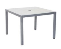 (97/Mez) Hartman Magna 4 Seat Square Ceramic Table. (Contents Appears As New). Dimensions: (100x1...