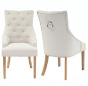 (103/Mez) RRP £170. Annabelle Dining Chairs Set of 2 Natural. Dimensions: (H102x W56x D72cm). (1x...