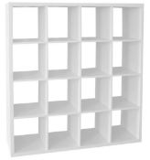 (74/Mez) RRP £95. Living Elements Clever Cube 4x4 Cube Storage Unit White Matt Finish. (H1460x W1...