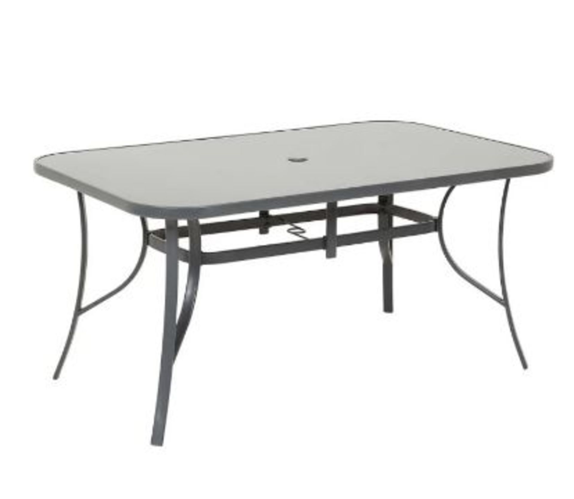 (44/Mez) 2x Items. 1x Rowly Large Rectangle Garden Table With Toughened Glass Top (W150x D90x H72... - Image 2 of 3