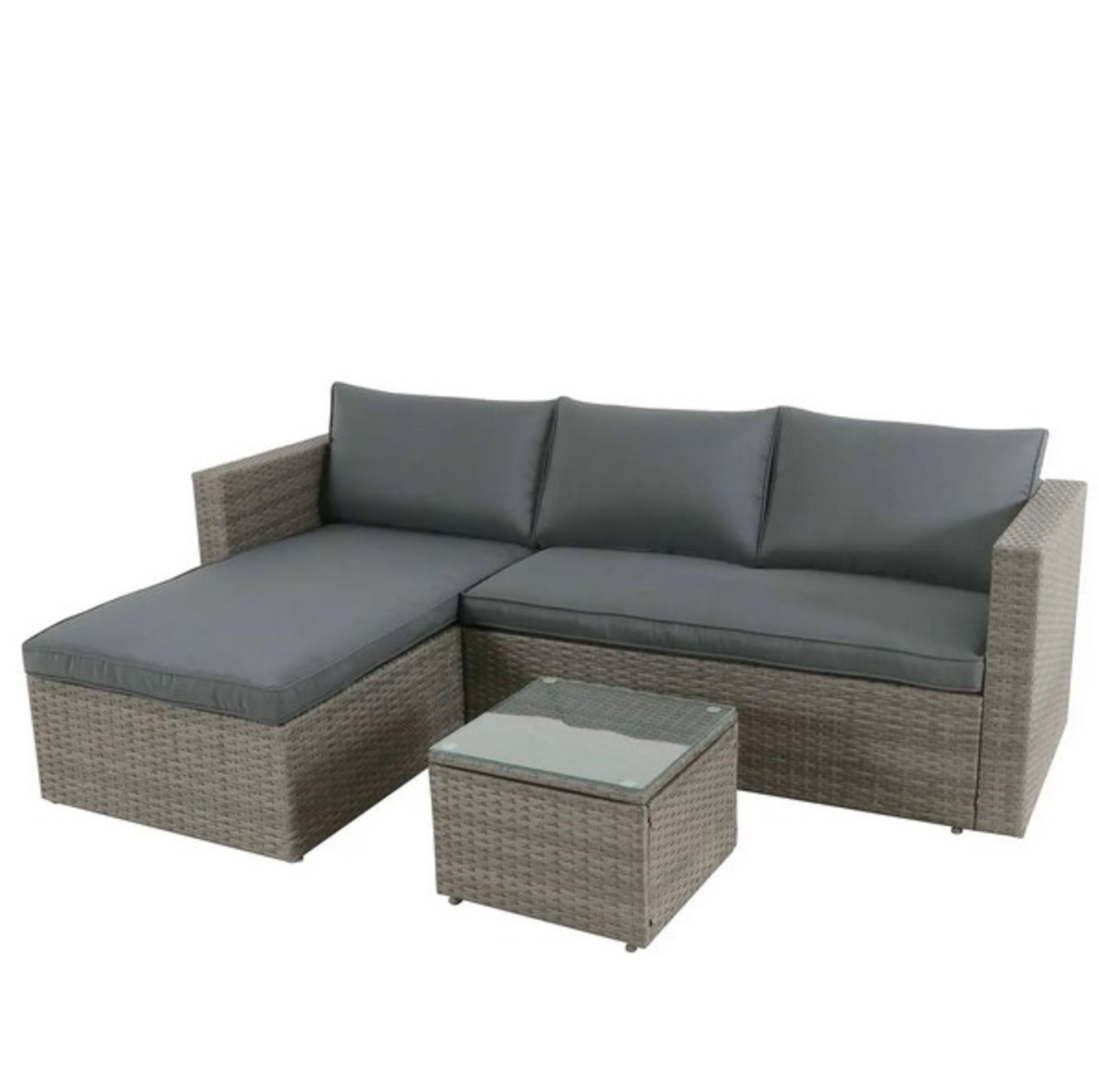 (17/Mez) RRP £345. Alexandria Grey Rattan Garden Corner Sofa Set. Suitable For Indoor And Outdoor... - Image 3 of 4