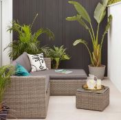 (16/Mez) RRP £345. Alexandria Grey Rattan Garden Corner Sofa Set. Suitable For Indoor And Outdoor...
