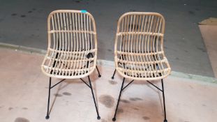 (87/Mez) RRP £199. Pair Of Aurora Rattan Dining Chair (IX190PS). (H84x W59x D44cm). Please Note D...