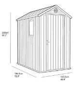 (23/Mez) RRP £385. Keter Darwin 6 x 4ft Outdoor Garden Apex Storage Shed Wood Effect. Dimensions:...