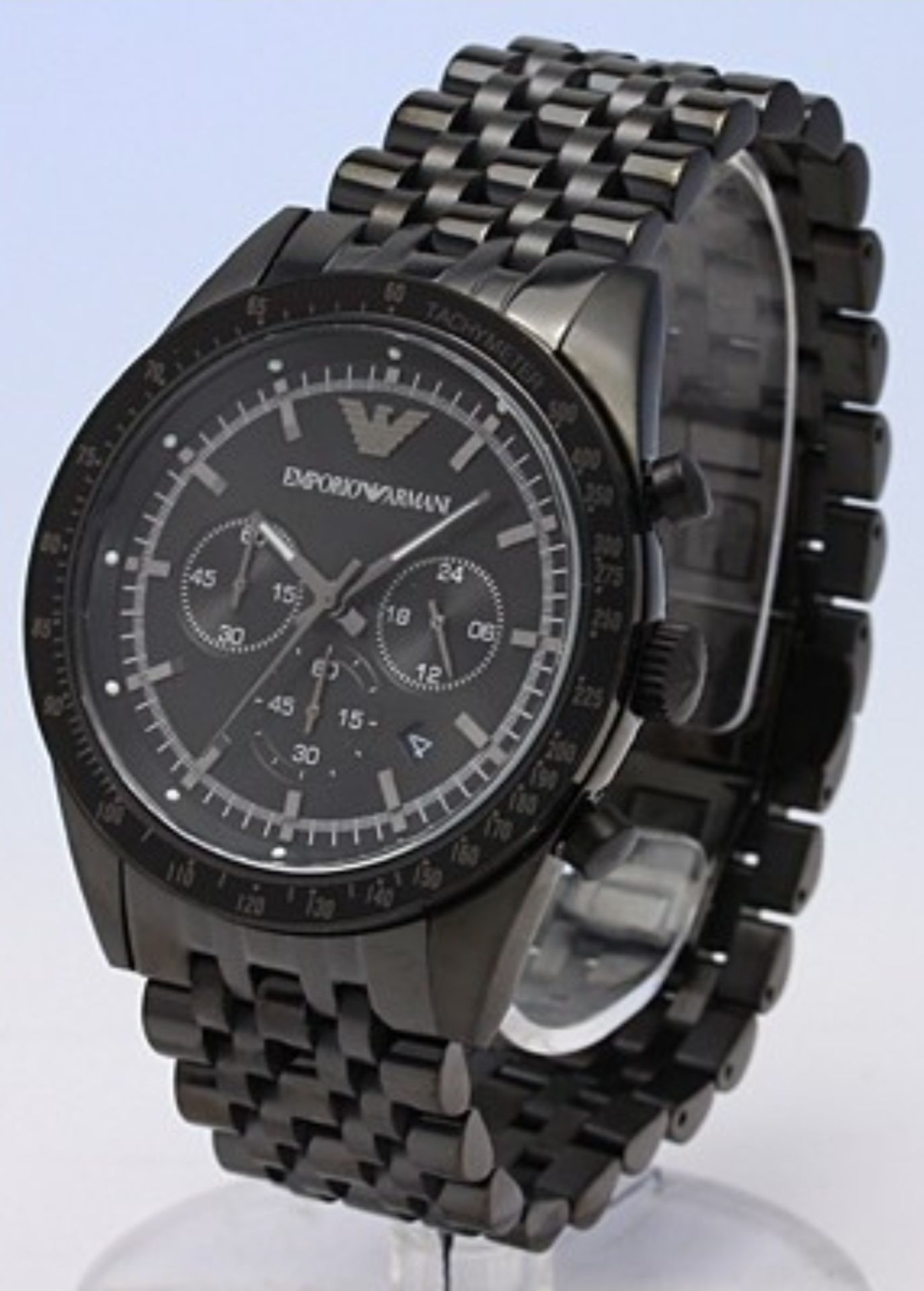 Emporio Armani AR5989 Men's Tazio Black Stainless Steel Bracelet Chronograph Watch - Image 7 of 9