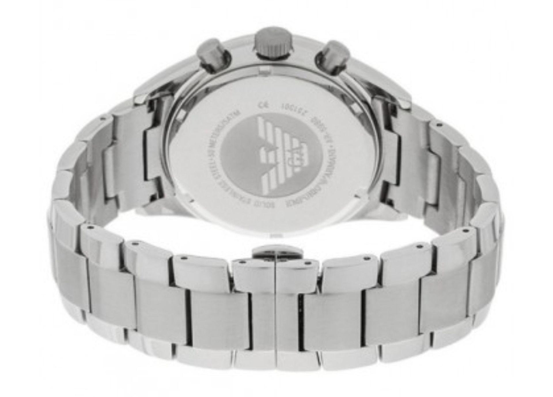 Emporio Armani AR5980 Men's Sportivo Black Dial Silver Bracelet Quartz Chronograph Watch - Image 6 of 8