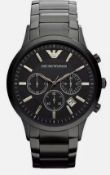 Emporio Armani AR2453 Men's Black Stainless Steel Bracelet Chronograph Watch