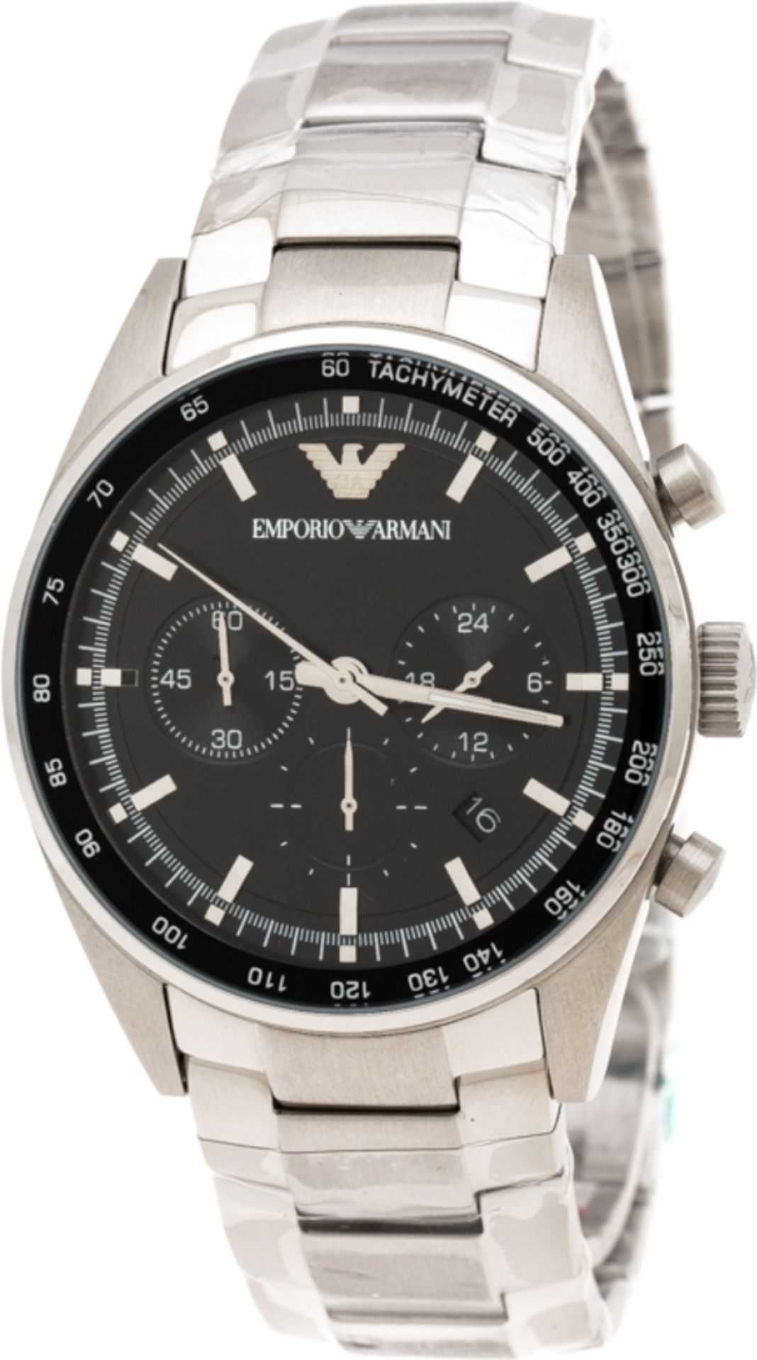 Emporio Armani AR5980 Men's Sportivo Black Dial Silver Bracelet Quartz Chronograph Watch - Image 5 of 8