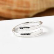 New Sterling Silver Coiled Plain Band Ring with Bevelled Edges
