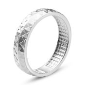 New Sterling Silver Diamond Cut Band Ring