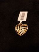 New 9K Italian Made Yellow Gold Heart Pendant