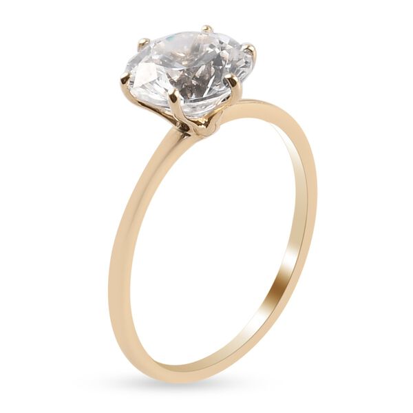 New J Francis 9K Yellow Gold Solitaire Ring Made with SWAROVSKI ZIRCONIA - Image 3 of 4