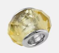 New Charmes De Memoire Light Yellow Murano Style Glass Bead Bangle
