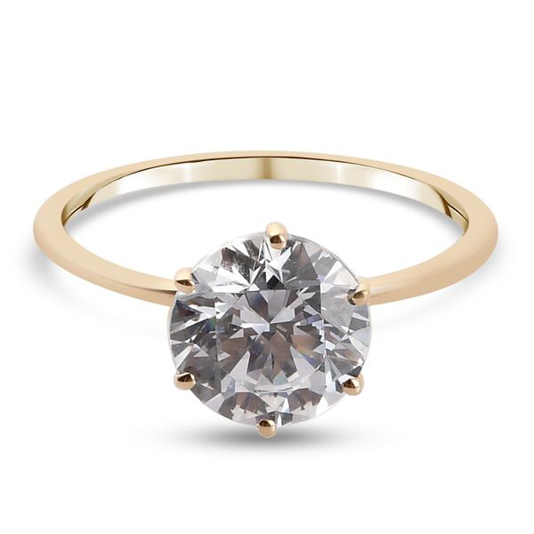 New J Francis 9K Yellow Gold Solitaire Ring Made with SWAROVSKI ZIRCONIA - Image 2 of 4