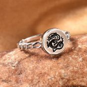 New Sterling Silver Dragon Signet Ring