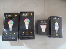4pcs assorted brand new Curv smartbulbs as pictured - rrp various