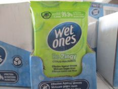 500. packs assorted flavour Wet ones hand wipes - all new and sealed in date till March 2023 -