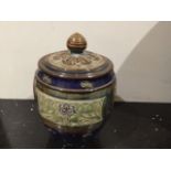 A Stunning Doulton Lambeth, Arts and Crafts Style, a Lidded Pot With Royal Portraits