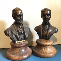 Automobilia Scarce Pair of Fredrick Henry Royce and Charles Stewart Rolls Bronze Busts