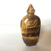 Highly Collectible Chinese Qing Tiger'S Eye Snuff Bottle Late 19th Early 20th Century