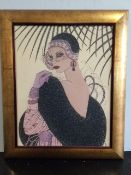 A 1920S Canvas Print In Expensive Brass Effect Bevelled Wooden Frame