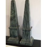 A Pair of Marble Obelisks