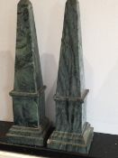 A Pair of Marble Obelisks