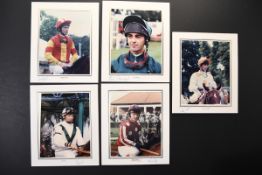 Horse racing photographs, with Richard Hills etc, original signatures.