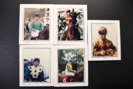 Horse racing photographs bearing original signatures, from the Lester Piggott collection.