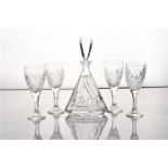 Crystal decanter & glasses, from the Lester Piggott collection.