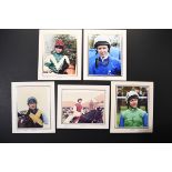Horse racing photographs, with Jimmy Fortune etc, original signatures.