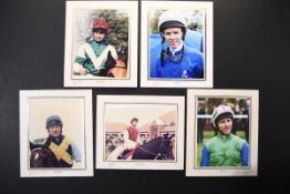 Horse racing photographs, with Jimmy Fortune etc, original signatures.