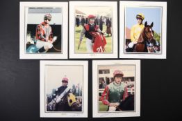 Horse racing photographs, with Paul Eddery etc, original signatures.