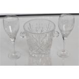Crystal ice bucket & flutes, from the Lester Piggott collection.