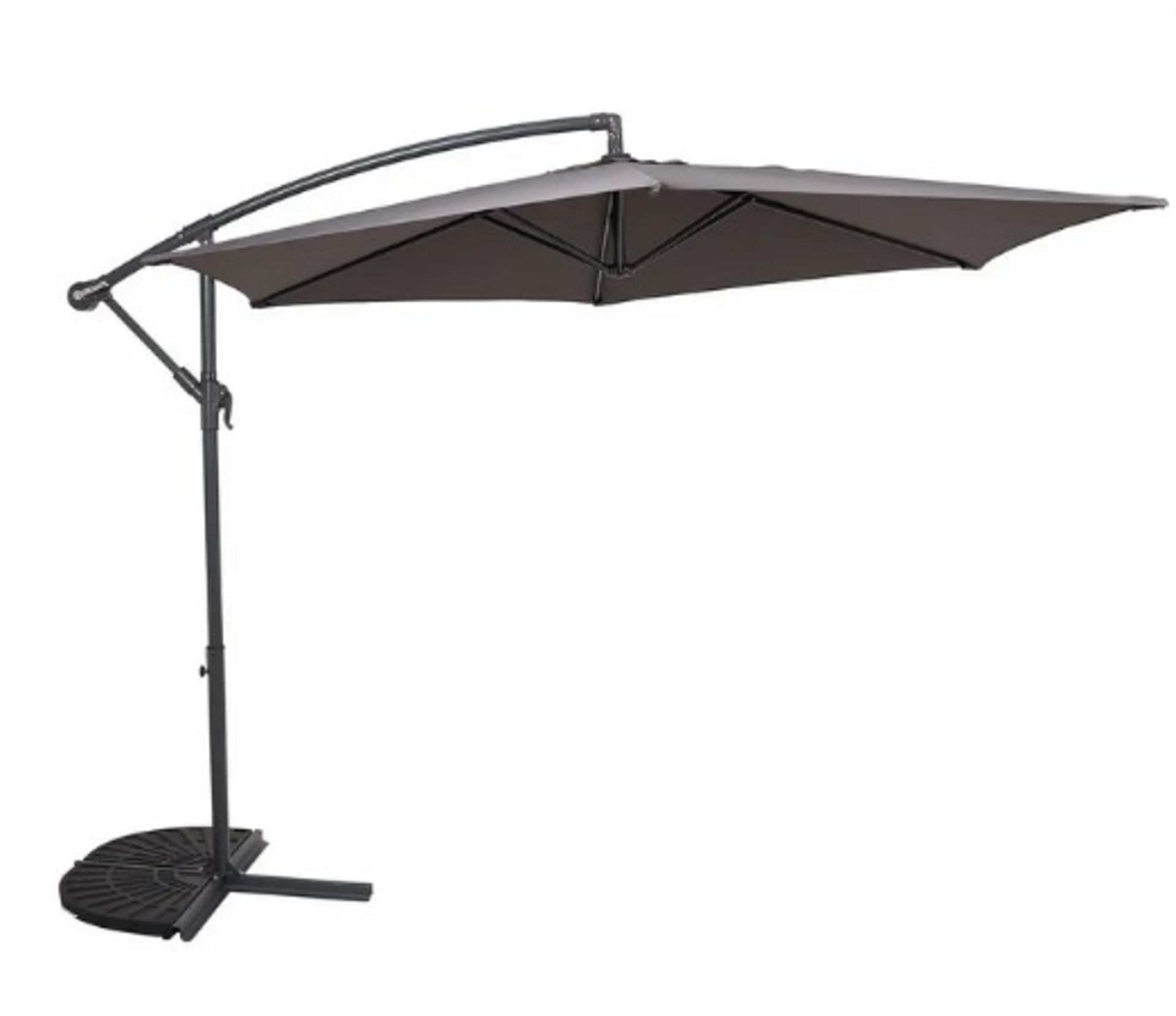 (98/P) RRP £110. 3M Overhanging Parasol Dark Grey. Powder Coated Steel Frame With Polyester Fabri... - Image 2 of 3