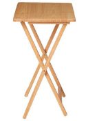 (61/) Lot RRP £144. 12x Folding Wooden Table Natural RRP £12 Each. Folds Flat For Easy Storage. D...